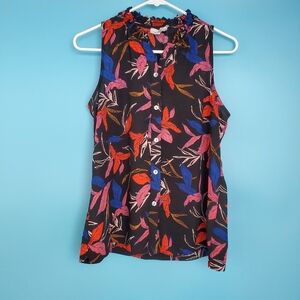 Allison Joy Sleeveless Blouse Size Small Floral